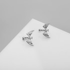 Серьги «Каффы» летучая мышь, цвет серебро - фото 9539309