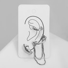 Набор серьги и каффы «Классика», цвет серебро - Фото 4