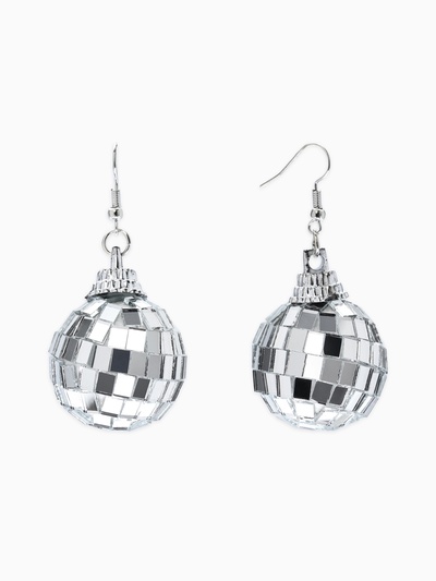 Серьги «Диско-шар», цвет серебро