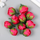 Бутон на ножке для декорирования "Роза пионовидный бутон" фиолет 2,5х3 см (комплект 10 шт) - фото 22521316