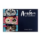 Альбом для рисования A4, 24 листов на скрепке «Коты», обложка мелованный картон, УФ-лак, блок 100 г/м2 - фото 10773913