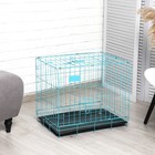 Клетка для собак 61 х 42 х 50 см, синяя - Фото 1