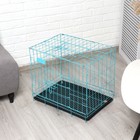 Клетка для собак 61 х 42 х 50 см, синяя - Фото 3
