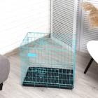 Клетка для собак 61 х 42 х 50 см, синяя - Фото 4