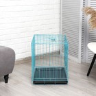 Клетка для собак 61 х 42 х 50 см, синяя - Фото 5