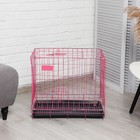 Клетка для собак 61 х 42 х 50 см, розовая - Фото 2