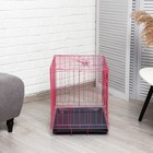 Клетка для собак 61 х 42 х 50 см, розовая - Фото 5