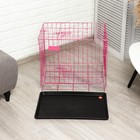 Клетка для собак 61 х 42 х 50 см, розовая - Фото 10