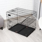 Клетка для собак и кошек, двухъярусная 70 х 50 х 60 см, чёрная - фото 9448613