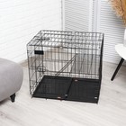 Клетка для собак и кошек, двухъярусная 70 х 50 х 60 см, чёрная - Фото 4