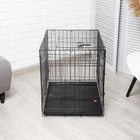 Клетка для собак и кошек, двухъярусная 70 х 50 х 60 см, чёрная - Фото 5