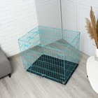 Клетка с люком для собак и кошек, 85 х 60 х 70 см, синяя - фото 24254276