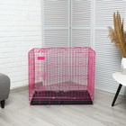 Клетка с люком для собак и кошек, 85 х 60 х 70 см, розовая - фото 7184107