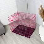 Клетка с люком для собак и кошек, 85 х 60 х 70 см, розовая - фото 7184108