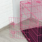 Клетка с люком для собак и кошек, 85 х 60 х 70 см, розовая - фото 7184112