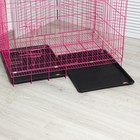 Клетка с люком для собак и кошек, 85 х 60 х 70 см, розовая - фото 7184114
