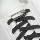 Шнурки для обуви, пара, с плоским сечением и фиксатором на магнитах, 100 см, цвет серый - фото 7127163