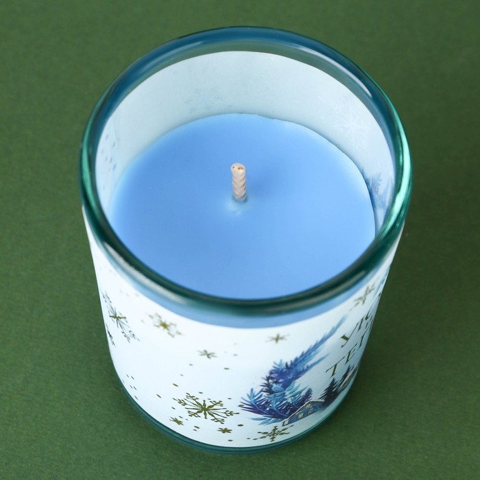 Свеча «Уюта и тепла», аромат карамель, 5х6х5 см
