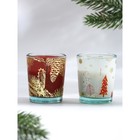 Набор свечей «Зимнее волшебство», ароматы ваниль и ягоды 5х6х5 см - фото 31445206