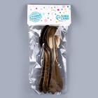 Ложки пластиковые, в наборе 6 шт., цвет золото - Фото 4