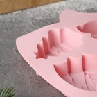 Форма для выпечки Доляна «Ёлочки», силикон, 22×20,6×2,5 см, 6 ячеек, цвет розовый - Фото 4