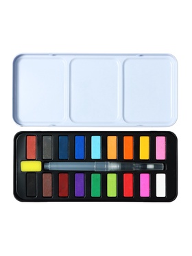 Краски акварельные, в кюветах, с кистью, 18 цветов 9630204