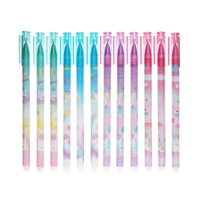 Ручка гелевая со стираемыми чернилами, стержень синий, корпус «Единорог», МИКС