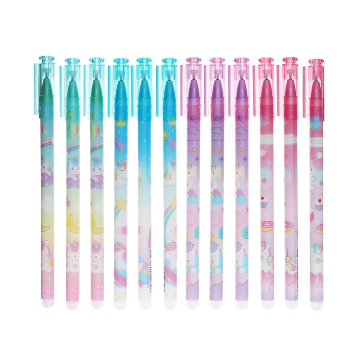 Стираемая ручка «Единорог», гелевая, синий стержень, узел 0.5 мм, МИКС - Фото 1