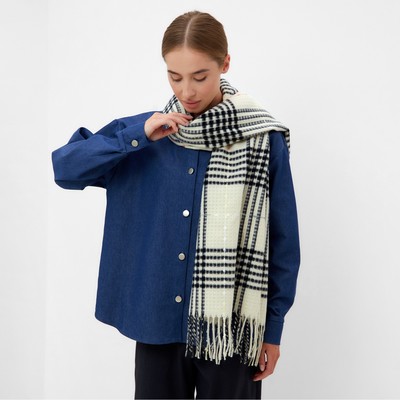 Шарф зимний объемный с кистями MINAKU, размер 63×180 + 10 см