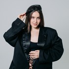Берет женский прозрачный с пайетками, цвет черный, р-р 56см - Фото 7
