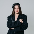 Берет женский прозрачный с пайетками, цвет черный, р-р 56см - Фото 9