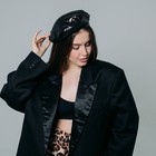 Берет с пайетками, цвет черный, р-р 56см - фото 24175541