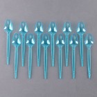 Ложки пластиковые, в наборе 12 шт., цвет синий - Фото 2