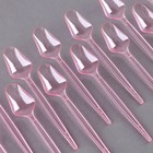 Ложки пластиковые, в наборе 12 шт., розовые - Фото 1