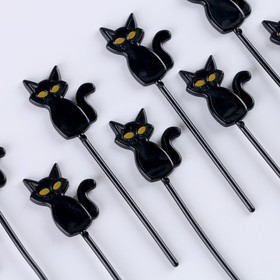 Шпажки «Кот», в наборе 12 шт., цвет чёрный