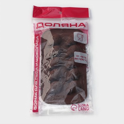 Форма для конфет и шоколада Доляна «Крик», силикон, 21×11×2 см, 10 ячеек, коричневая