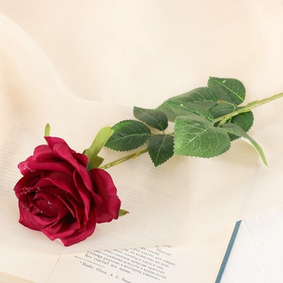 цветы искусственные роза капля 55 см бордо