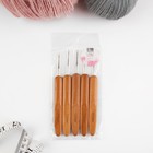 Набор крючков для вязания, с бамбуковыми ручками, d=0.75/1/1.25/1.5/2 мм, 13.5 см, 5 шт. - Фото 3