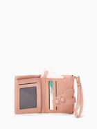 Кошелёк женский на кнопке, 11.5×2.5×9 см, однотонный, розовый - Фото 3