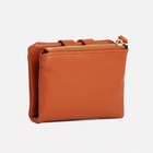 Кошелёк женский на кнопке, 11.5×2.5×9 см, однотонный, рыжий - Фото 9
