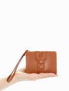 Кошелёк женский на кнопке, 11.5×2.5×9 см, однотонный, рыжий - Фото 2