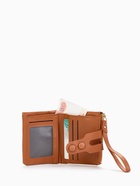 Кошелёк женский на кнопке, 11.5×2.5×9 см, однотонный, рыжий - Фото 3