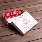 Коробка подарочная новогодняя складная, «Снежинки», 16.5×12.5×5.2 см - Фото 6