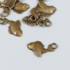 Декор для творчества металл "Рыбка" набор 10 шт бронза 3,1х1,8 см - фото 319770004