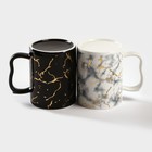 Набор кружек на металлической подставке «Мрамор», 2 предмета: 380 мл, керамика - Фото 4