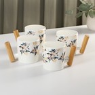 Набор керамический чайный «Сакура», 6 предметов: 4 кружки 250 мл, чайник 1 л, поднос d=29 см, цвет белый - Фото 7