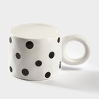 Кружка с силиконовой крышкой «Мяу», 350 мл, керамика, белая, чёрная - Фото 3