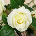 цветы искусственные куст розы капля 90 см белый - Фото 2