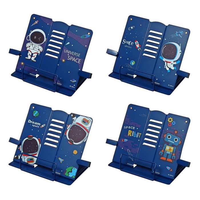 Подставка для книг с боковыми держателями 21х19х16,5 см "Космос", металлическая, МИКС - Фото 1