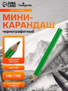 Мини-карандаш чернографитный Calligrata, HB, деревянный, зелёный корпус - Фото 1